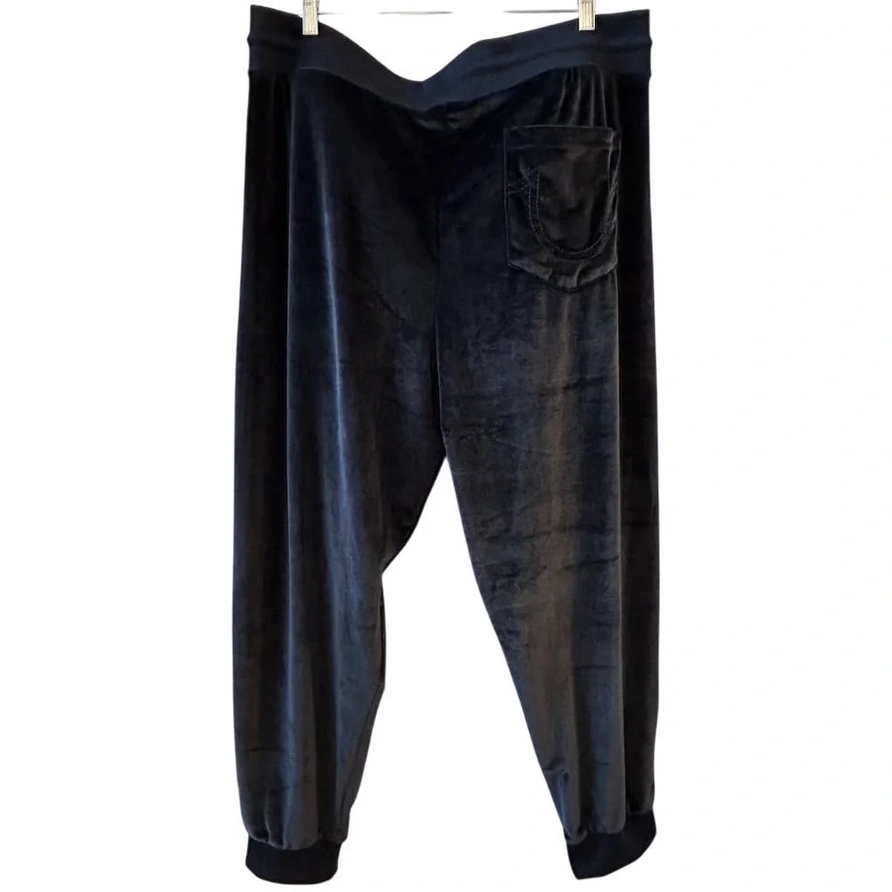 True Religion‎ Men's 3XL Blue Velour Jogger Pants Elastic Waist 28